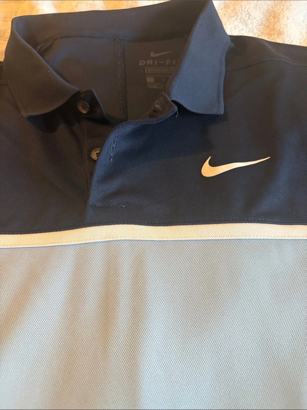 Nike Men’s Light Blue and Navy Performance Polo- never worn